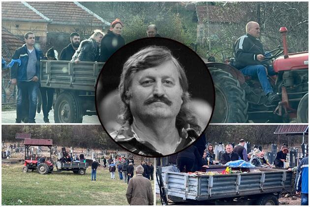 Radašin sahranjen po seoskim običajima, sanduk pokriven njegovim ...