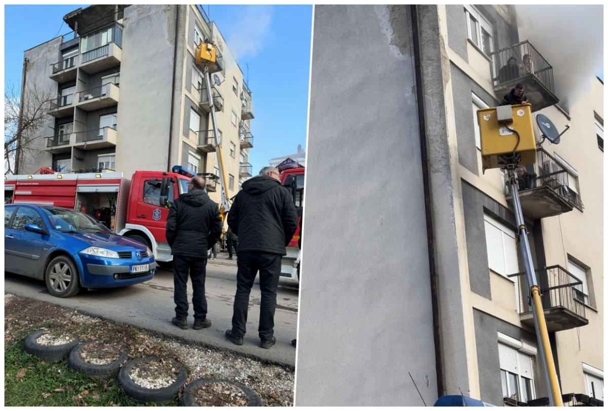 DETALJI POŽARA U BLACU: Nepokretan muškarac preminuo, četvoro ljudi spaseno, među njima i njegova majka! Pogledajte kako su ih evakuisali preko terasa (video)