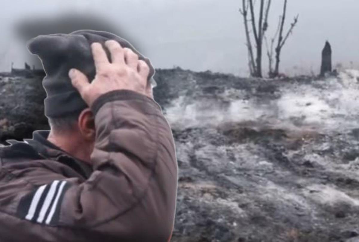 SVE ŠTO JE IMAO, IZGORELO... ŠTALE, STOKA, SVE: Radovan podno Kopaonika doslovno zanemeo od muke, nesrećni čovek uhvatio se za glavu i plače na zgarištu (video)