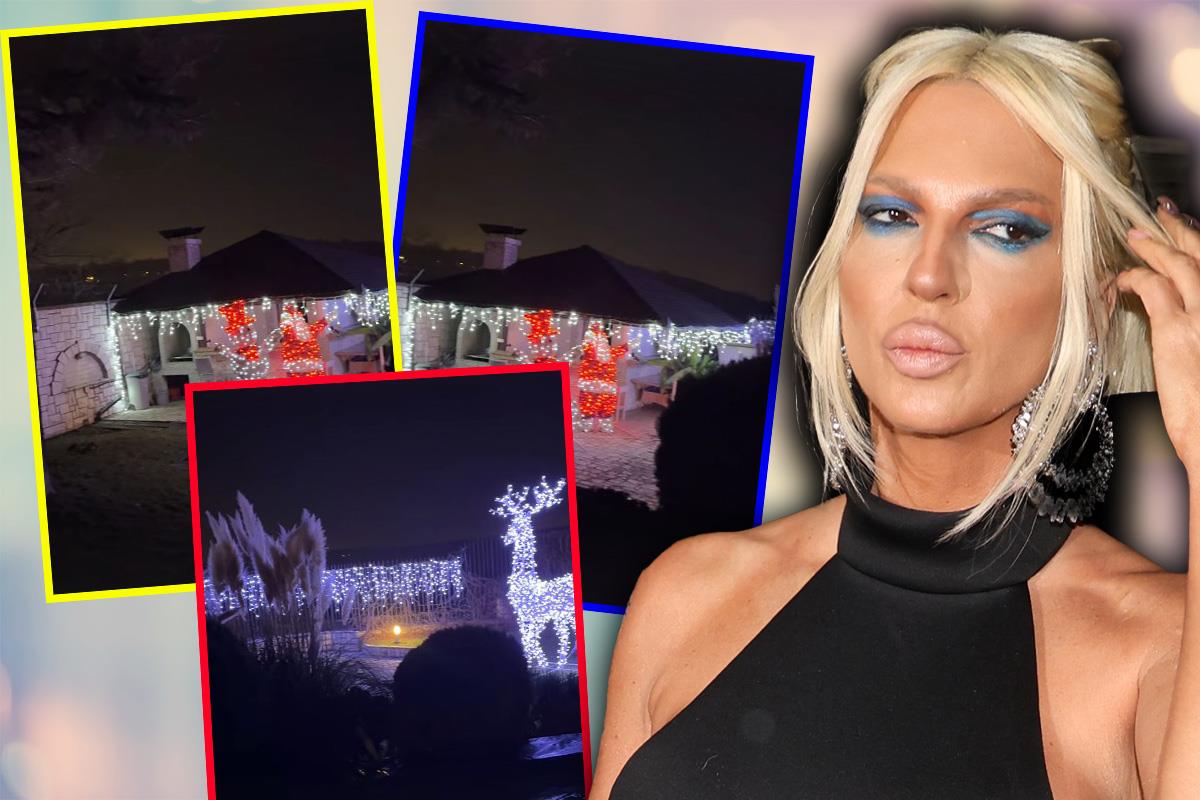 JELENA KARLEUŠA OD DVORIŠTA NAPRAVILA ČAROLIJU: Pokazala deo praznične dekoracije, sve izgleda kao u filmovima: Irvasi, lampice, Deda Mraz...