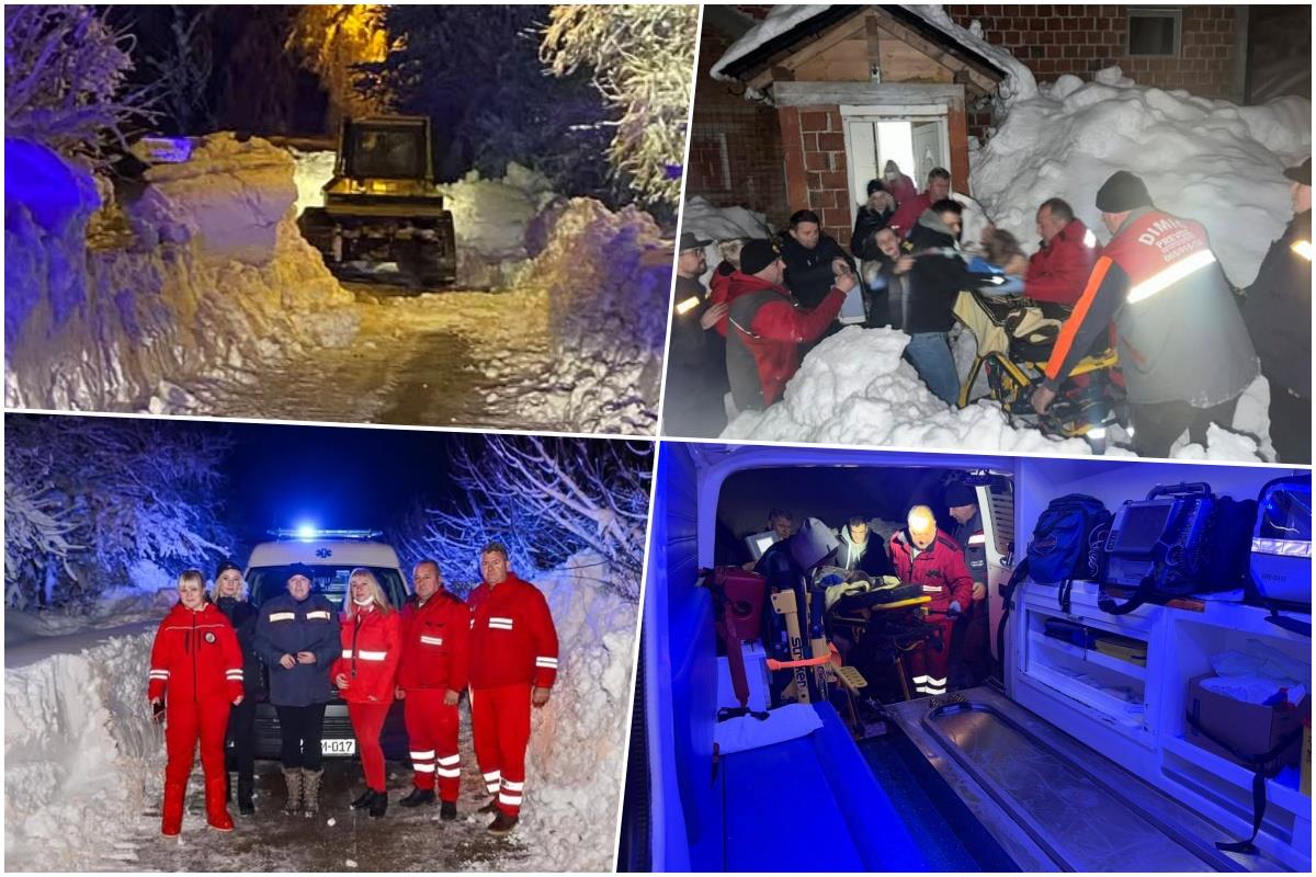 MEDICINARI SE SATIMA PROBIJALI DO DEČAKA PRIKLJUČENOG NA RESPIRATOR: Heroje nisu mogli da zaustave ni zavejani putevi (FOTO)