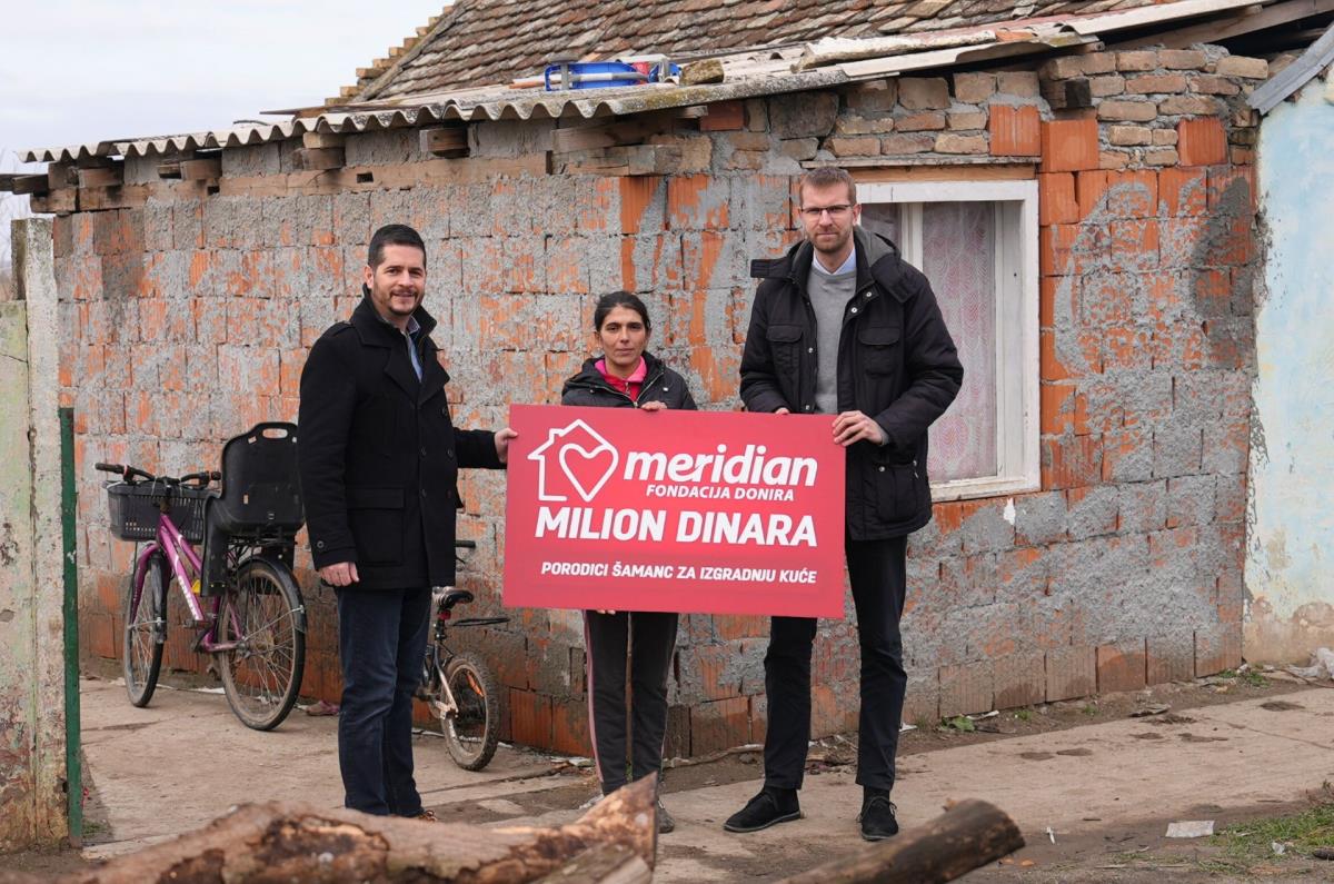 Dirljiva priča sa veselim epilogom: Meridian fondacija donirala milion dinara za novu kuću porodice Šamanc (VIDEO)