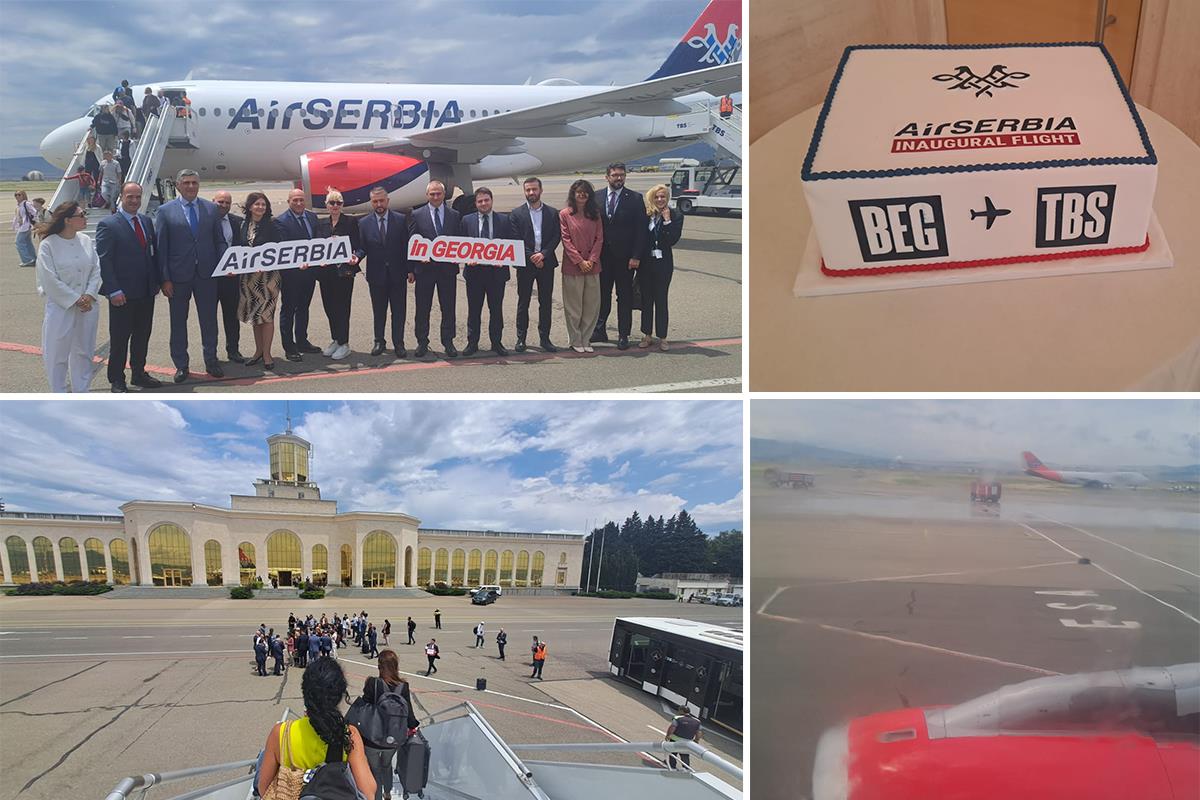 Kurir u Tbilisiju! Sleteo! Prvi let Er Srbije iz Beograda dočekan svečano, sa svim počastima! (foto, video)