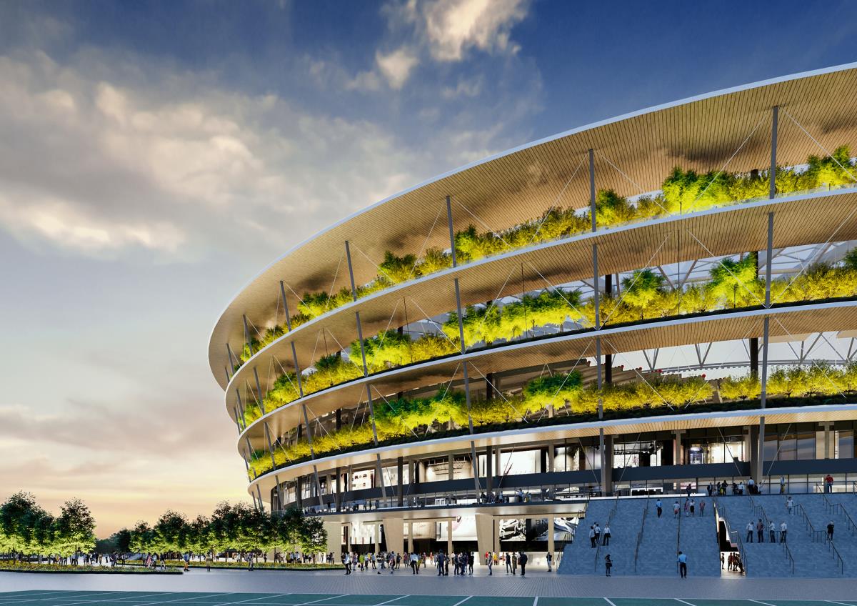 ARCHITECTURAL MARVEL! THIS IS WHAT THE NATIONAL STADIUM LOOKS LIKE NOW A fascinating complex meets all FIFA and UEFA standards, surrounded by 5,000 square meters of green rings