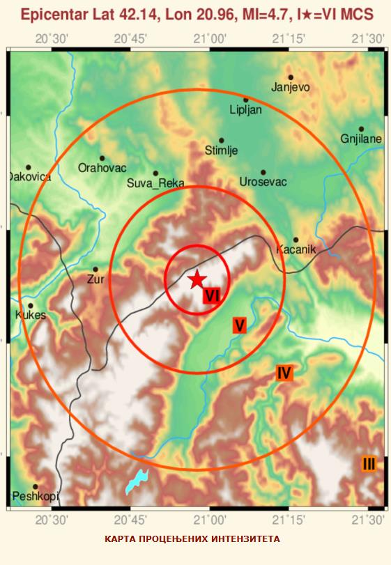 Epicenter of a strong earthquake near Prizren! Montenegro, North Macedonia, and Albania shook