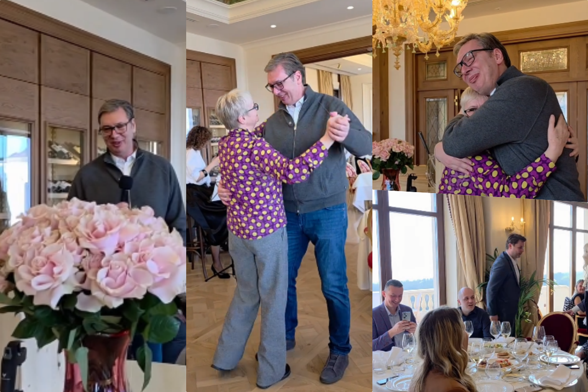 Cover image for "LET'S SING MY AUTOBIOGRAPHICAL SONG" Vucic delighted the ladies from the presidency, then DANCED WITH THE COOK! He didn't expect her response: LET'S DO ONE SPIN