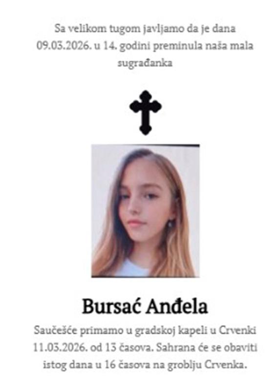 Anđela Bursać (14) from Crvenka passed away: "Rest in peace, brave little girl, unfortunately the fight is over"