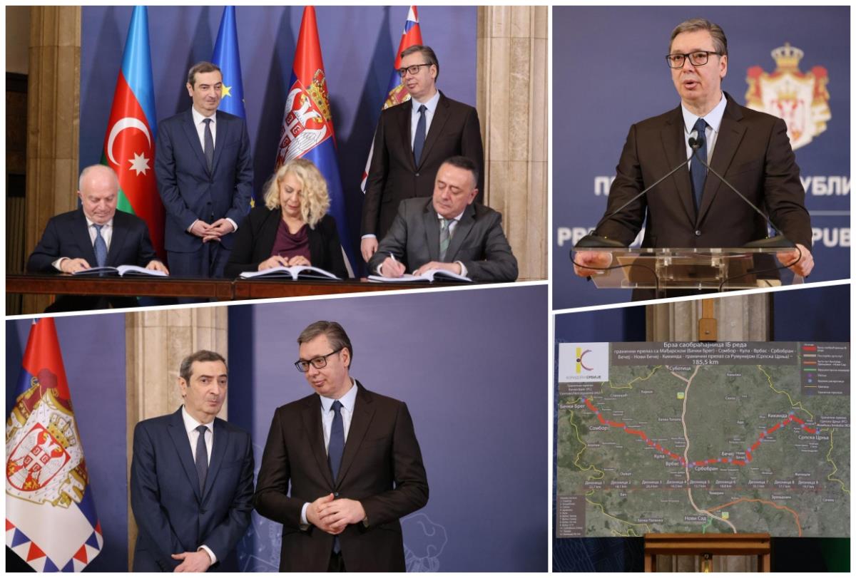 Emir Azvirt Vučić potpisuje ugovor o brzoj saobraćajnici sa kompanijom Azvirt | Kurir
