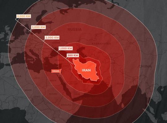 "IRANIAN MISSILES CAN REACH LONDON, PARIS, AND BERLIN": Israel publishes terrifying map, Tehran carried out attacks on 12 countries in the region! (PHOTO)