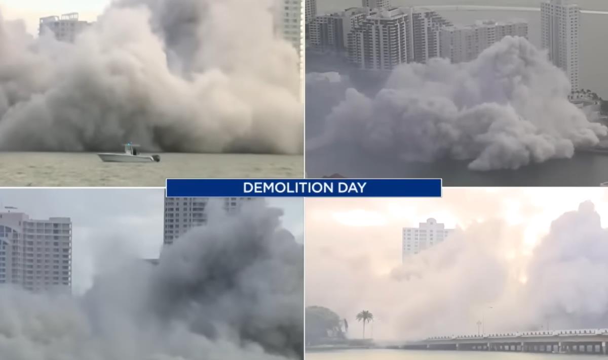 LUXURY HOTEL EXPLODED IN 20 SECONDS Terrifying scene in Miami, exclusive complex disappeared in an instant (VIDEO)