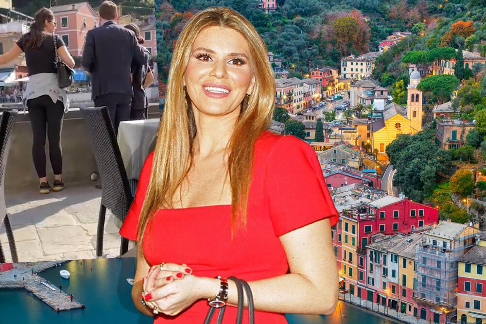 SHE IN A DRESS WORTH 8,000 EUROS, AND HER BROTHER AND SISTER MODESTLY DRESSED: We filmed Melina's closest in Portofino, here's what they were doing (VIDEO+PHOTO)