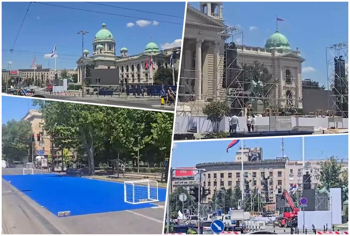 БЕЛГРАД НА НОГАХ, ВСЁ КИПИТ ОТ РАБОТЫ! Посмотрите, как идут последние приготовления перед Скупщиной к спектаклю и прибытию народа на завтрашнее собрание (ФОТО/ВИДЕО)