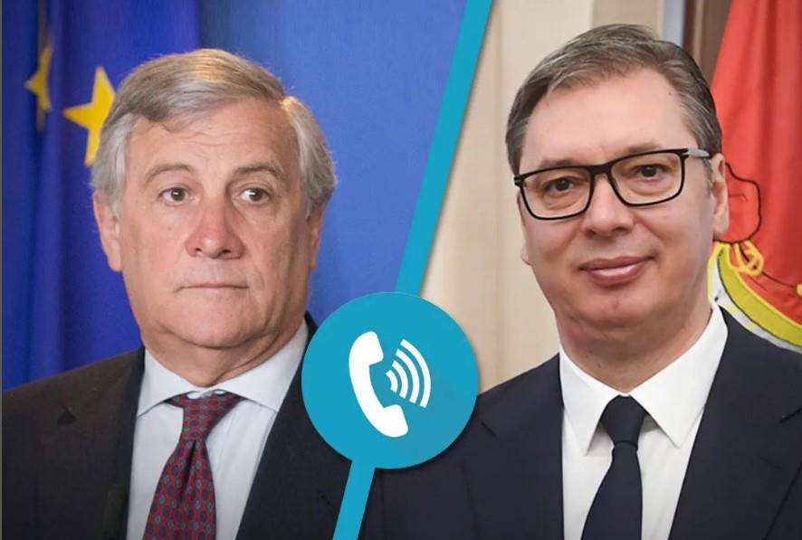 VUČIĆ RAZGOVARAO S TAJANIJEM PRED ODLAZAK U PARIZ: Razmenili smo mišljenja o procesu evropskih integracija Srbije, nastavku reformi...