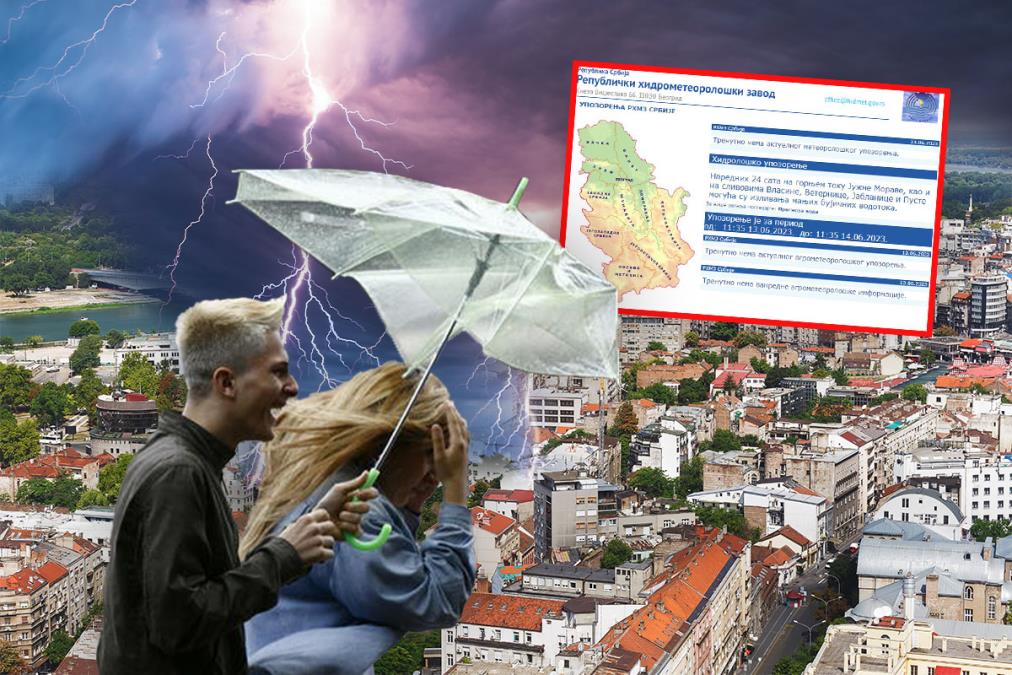 RHMZ CELU NOĆ SLAO HITNA UPOZORENJA, IZ SATA U SAT, A OVO JE NAJNOVIJE! Obilni pljuskovi, krupan grad, olujni vetar! Oprez, možda i ne bude vremena za SMS