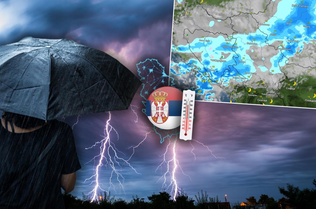 (MAPE) SRBIJA NA UDARU SNAŽNOG NEVREMENA! Pogledajte kretanje iz sata u sat: Pljuskovi, grad i olujni vetar pogodiće prvo OVE DELOVE - poznata tačna satnica