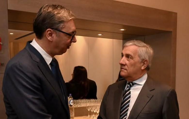 SASTANAK U PALATI SRBIJA: Predsednik Vučić razgovara s ministrom Tajanijem, danas se potpisuje i ugovor o učešću Italije na EXPO 2027