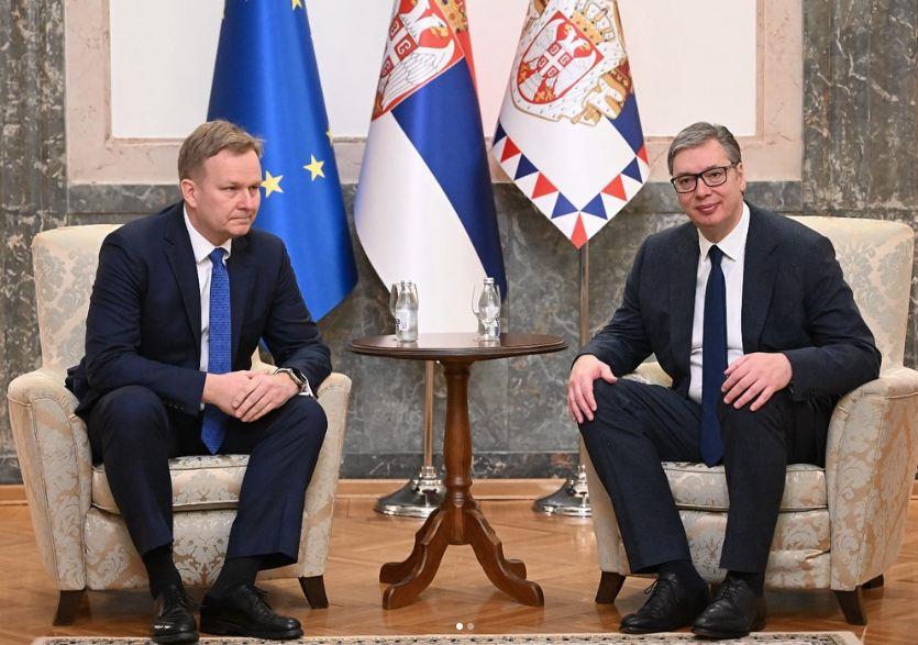 VUČIĆ SE SASTAO SA SORENSENOM: Predsednik razgovara sa specijalnim predstavnikom EU za dijalog Beograda i Prištine