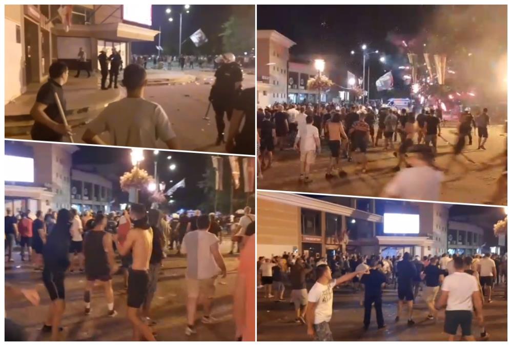 BLOKADERI PRAVE HAOS U VRBASU! Naoružani drvenim motkama pokušavaju da se probiju do prostorija SNS: Gađaju policiju i traže obračun! (VIDEO)