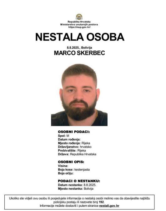POSLE UBISTVA DVOJCIE SRBA I MAKEDONCA U BOLIVIJI NESTAO HRVAT: Marku se trag izgubio pre nedelju dana u Južnoj Americi! (foto)