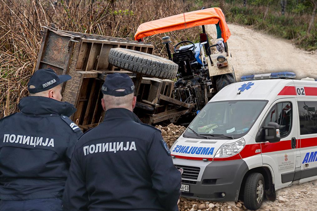 PREVRNUO SE TRAKTOR, VOZAČ OSTAO ZAROBLJEN: Drama kod Prokuplja, Hitna pomoć i vatrogasci rade na spasavanju teško povređenog muškarca!
