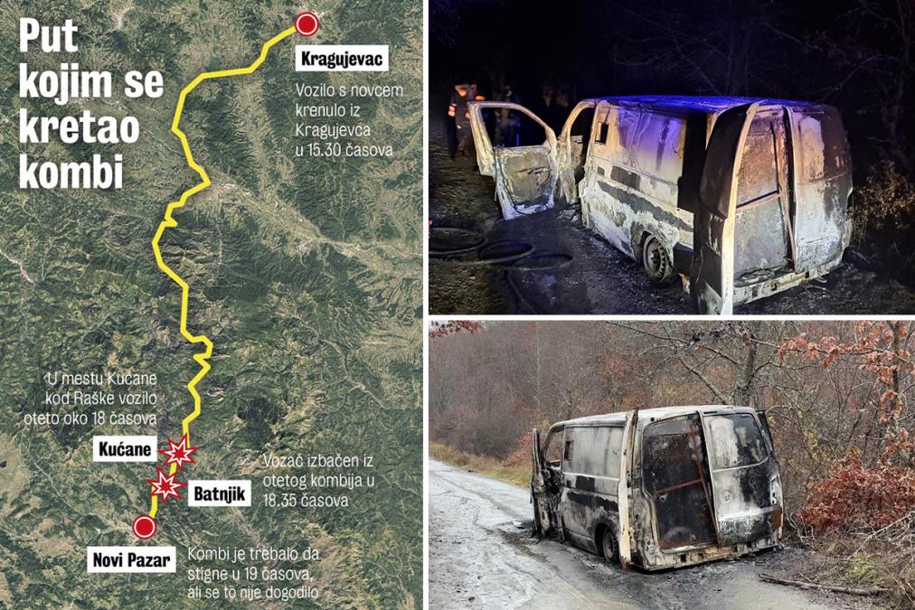 OVAKO JE OPLJAČKAN KOMBI POŠTANSKE ŠTEDIONICE KOD RAŠKE! Priprema trajala nekoliko meseci - Evo kako su znali trasu vozila i da je u njemu DVA MILIONA evra!