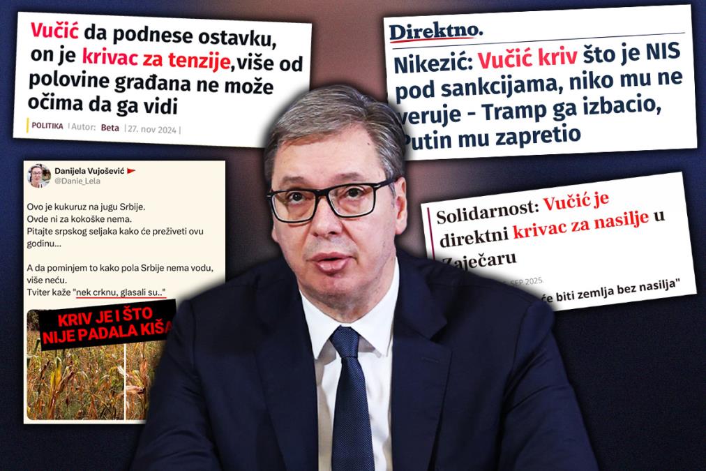 "NE POSTOJI STVAR U SRBIJI ZA KOJU VUČIĆ NIJE KRIV!" Blokaderska sumanuta logika nema granica - predsednik im čak krivac i kad PADA i kad NE PADA kiša! (VIDEO)