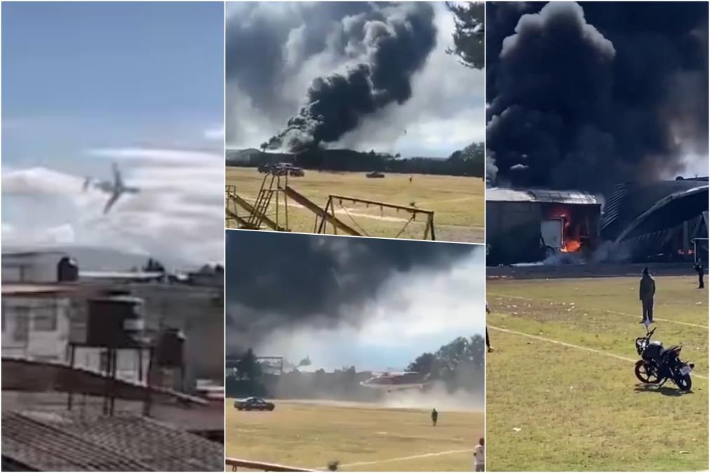 PAD AVIONA SNIMLJEN UŽIVO! Pokušao da sleti na fudbalski teren, pa udario u krov: Ima mrtvih (FOTO+VIDEO)