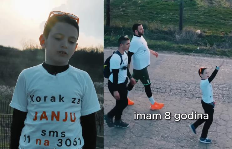 JAKOV (8) PET DANA PEŠAČIO ZA SVOJU SESTRU JANJU! Herojski podvig nesebičnog dečaka podigao Srbiju na noge: Skupio preko 24.000 evra, fali JOŠ TOLIKO! (FOTO)