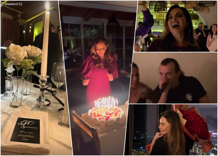 "ZALJUBLJEN SAM U TEBE...." Sonja Vuksanović napravila gala žurku za 50. rođendan, a bivši muž joj pevao dok je duvala svećiće - LUKAS GLAVNI GOST 