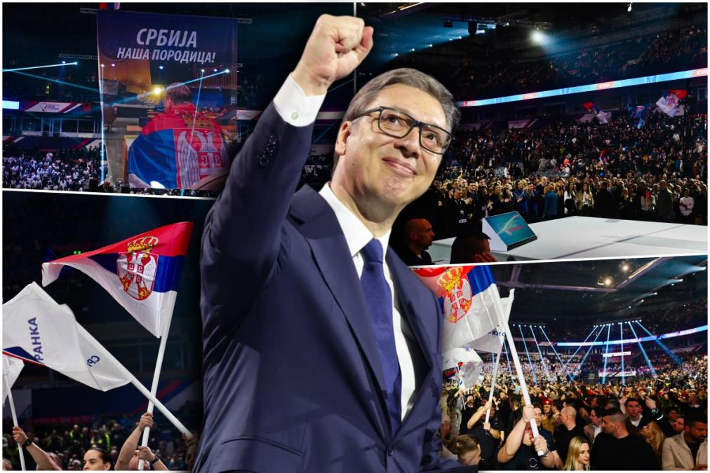 KOLONA OD 2.000 BAJKERA NA ČELU SA PREDSEDNIKOM, 70.000 LJUDI U ARENI I IZVAN NJE, MOĆNE PORUKE O SRBIJI  Prizori koji su obeleželi veličanstveni skup u Areni