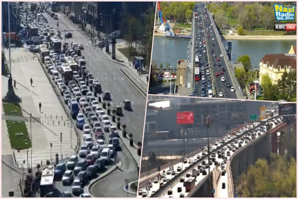 KRKLJANAC U CENTRU ZBOG SUDARA U TERAZIJSKOM TUNELU: Duge kolone na Brankovom i Trgu Nikole Pašića za ulazak u tunel, gužve i na Autokomandi (FOTO)  