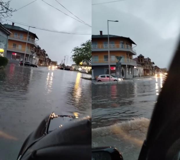 OBILNA KIŠA NAPRAVILA HAOS U OVOM GRADU U SRBIJI! Automobili "PLIVAJU" po ulicama, napravljen zastoj u saobraćaju (VIDEO)