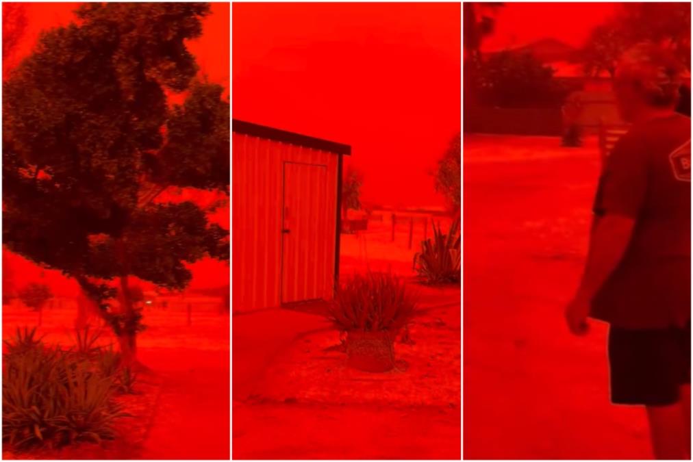 NEBO POSTALO KRVAVO CRVENO, SVETLOST NESTALA ZA PAR MINUTA! Apokaliptične scene zaprepastile svet: Vazduh postao gust, ljudi veoma TEŠKO DISALI (VIDEO)