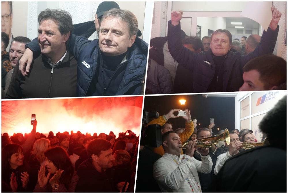 TRUBAČI, BAKLJE I VATROMET: Glišić i Gašić se zagrlili pa se vesele, ovako se noćas u Lučanima uz Užičko kolo slavila izborna pobeda (FOTO/VIDEO)