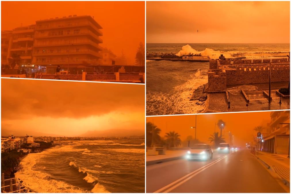 DAN SE PRETVORIO U NOĆ NA KRITU! Ekstremno nevreme pogodilo popularno ostrvo, zabeležen redak fenomen: "Liči na Saharu, pesak 'progutao' luku" (VIDEO/FOTO)