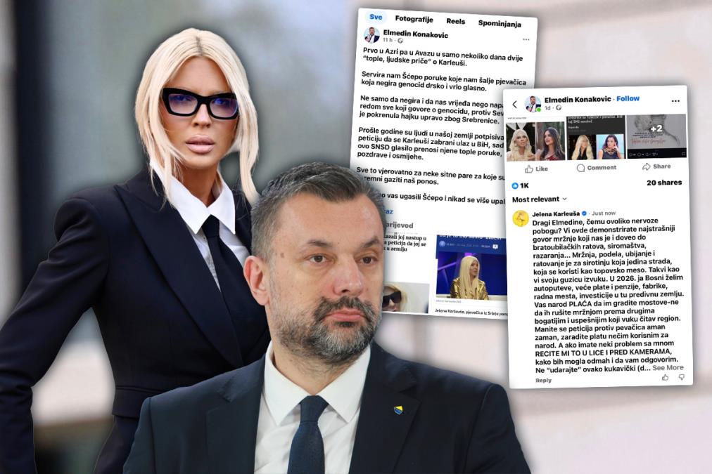 BOSANSKI MINISTAR BESAN NA SARAJEVSKE MEDIJE ZBOG POHVALNIH TEKSTOVA O KARLEUŠI! Srpska muzička zvezda mu brutalno odgovorila