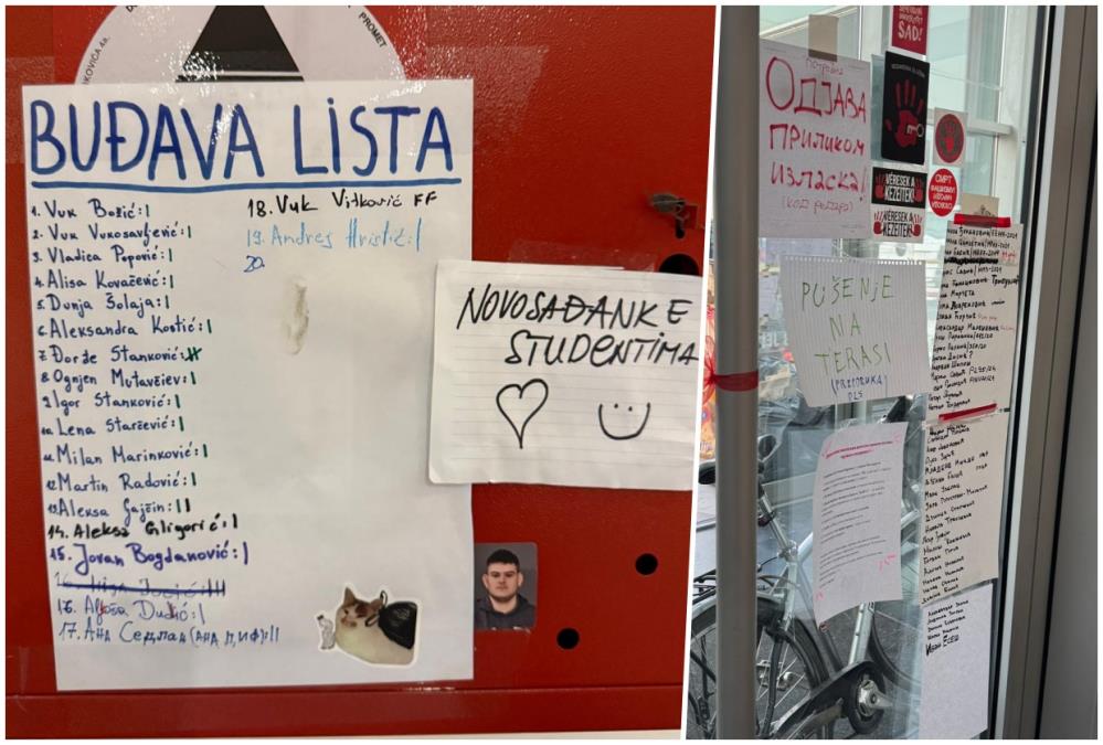 BLOKADERI PLENUMAŠI OBJAVILI "CRNU LISTU"! Zastrašuju i targetiraju studente, obaveštenje stavili na ulazna vrata REKTORATA U NOVOM SADU (FOTO)