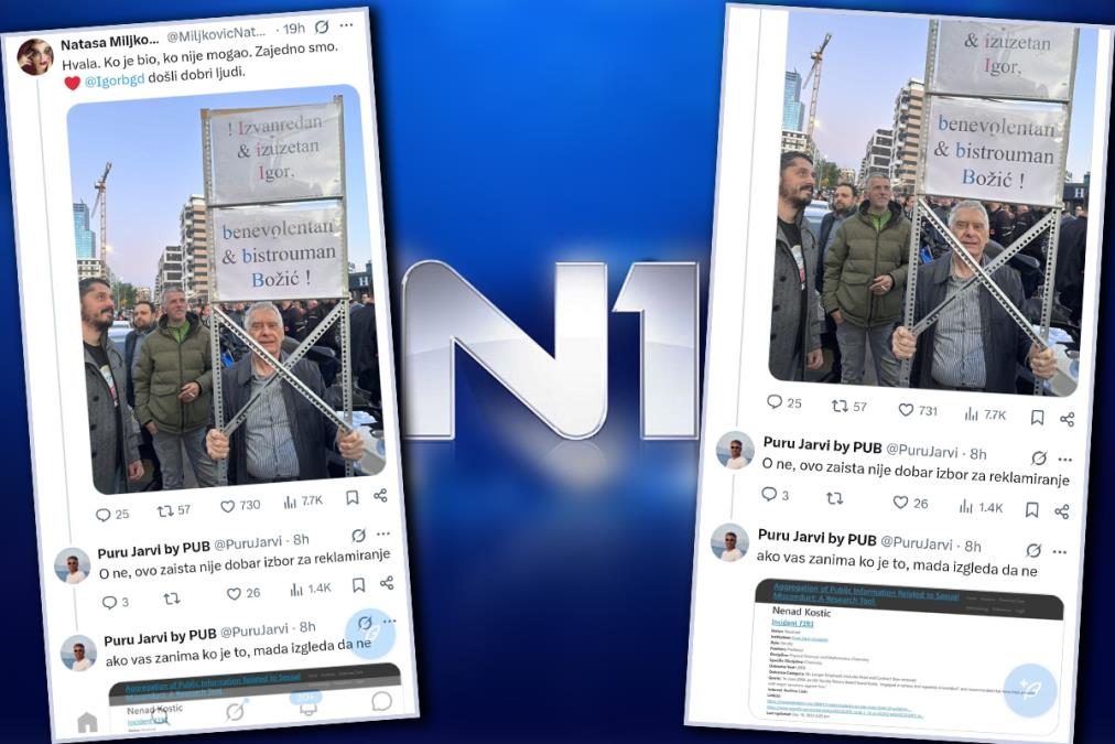 BLOKADERSKI N1 PODRŽAVA PROFESOR SUMNJIČEN ZA UZNEMIRAVANJE STUDENTKINJA Još se time i pohvalili (FOTO)