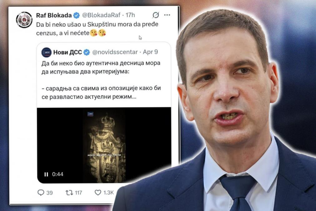 NOVI DSS I NJEN LIDER DOBILI ŽESTOK ŠAMAR: Blokaderi poručili Jovanoviću: "Da bi neko ušao u Skupštinu mora da pređe cenzus, a vi nećete"!   