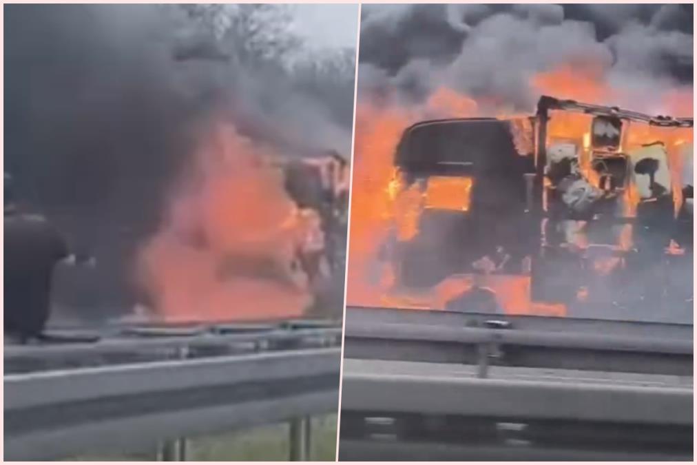 KAMION GORE NASRED AUTO-PUTA BEOGRAD NIŠ Vatra se širila na sve strane, stravični prizori (VIDEO)