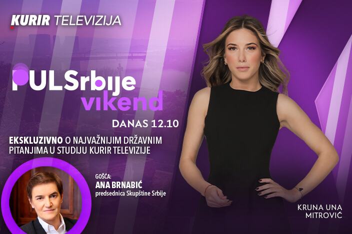 EKSKLUZIVNO: Predsednica Skupštine Srbije Ana Brnabić u studiju Kurir televizije - današnji Puls Srbije vikend, od 12.10