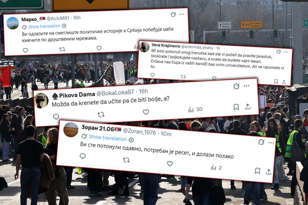 BLOKADERIMA SMETA I UNIVERZITET SVETI SAVA: Krenuli da kukaju po društvenim mrežama, javnost ih žestoko poklopila: Vi odlazite na smetlište političke istorije!