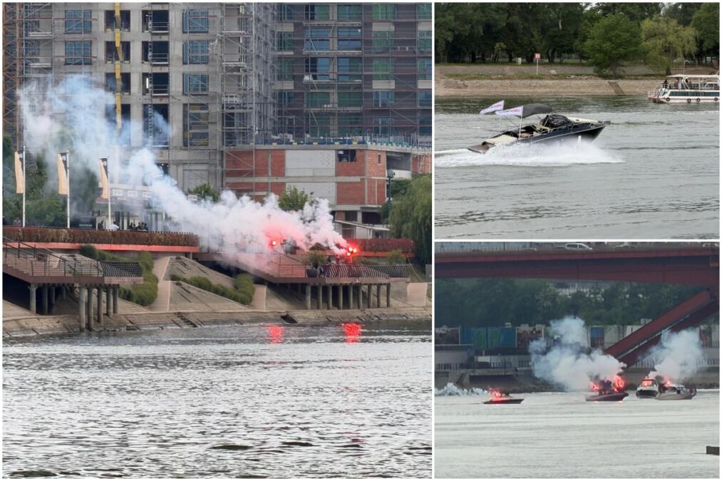 VELIČANSTVENI PRIZORI NA UŠĆU U BEOGRADU: Pogledajte kako građani sa čamaca i brodića pružaju podršku predsedniku Vučiću i SNS (FOTO/VIDEO)
