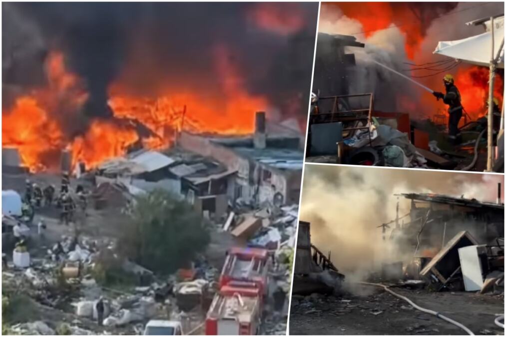 VATRA GUTA SVE PRED SOBOM Ogroman požar u Beogradu, stanovnici naselja spasaju imovinu i vozila (VIDEO)