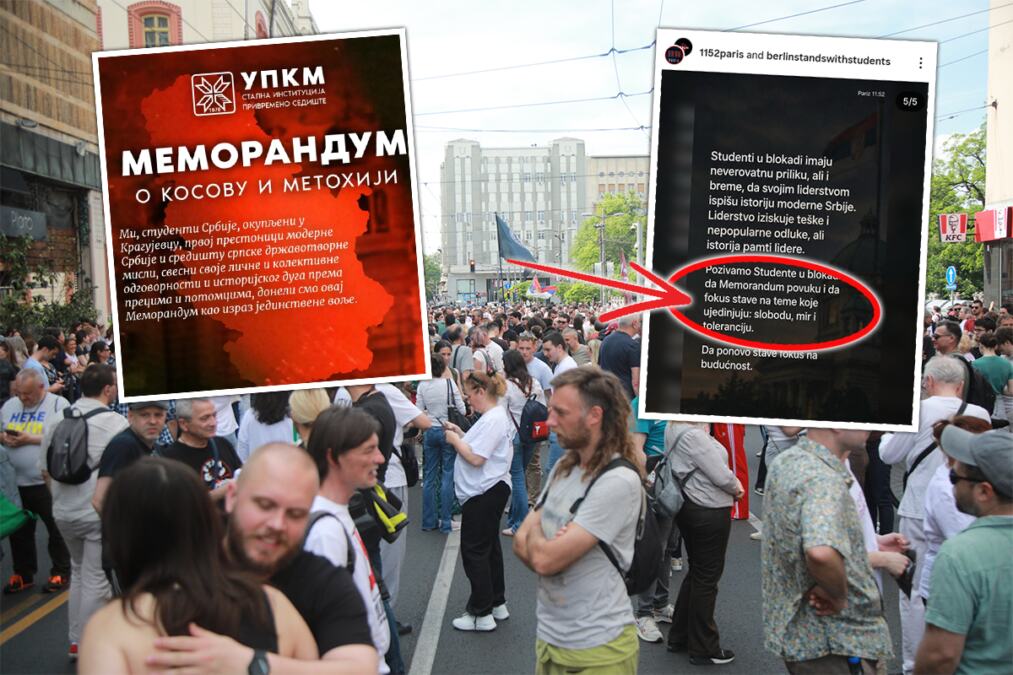 DOĐEM TI (NEKAKAV) PROGRAM! Studente blokadere zavadio Kosovski memorandum, IZ BERLINA ELITA PORUČUJE: Povucite dokument! - samo mir u svetu, KAO MISICE