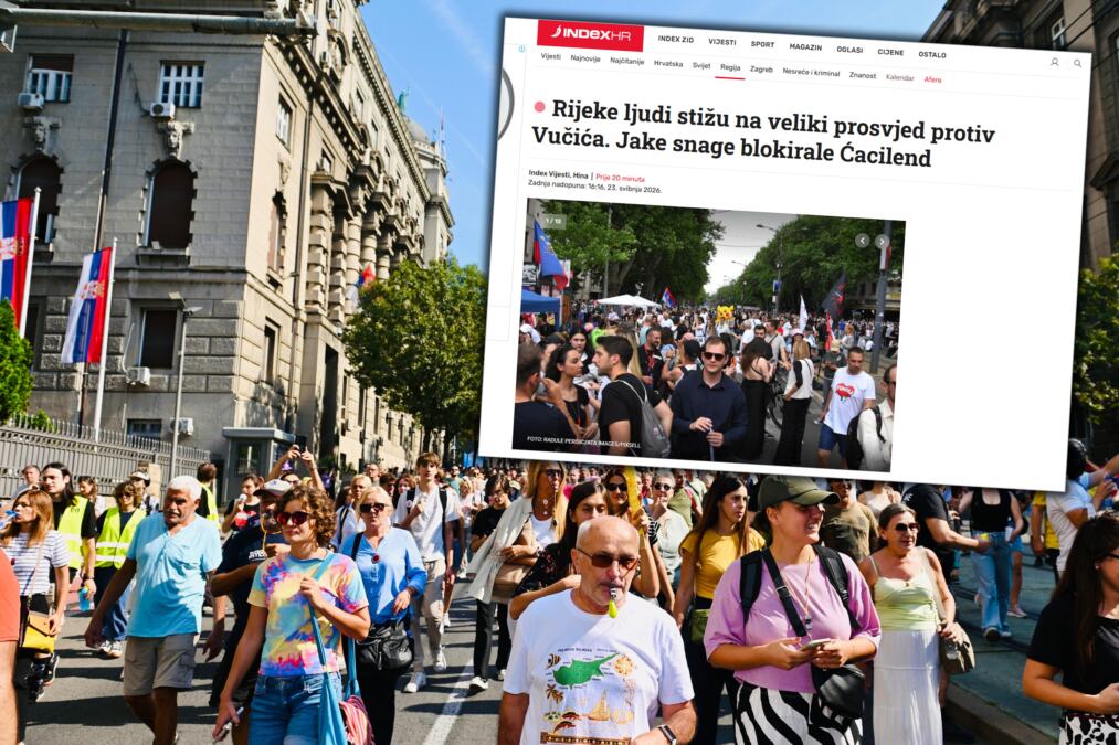 HRVATSKI MEDIJI VIDE ONO ŠTO NIKO NE VIDI! Ponovo udarili na Srbiju, vide "reke ljudi" u Beogradu, a istina je malo DRUGAČIJA! Neprijavljeni skup propao!