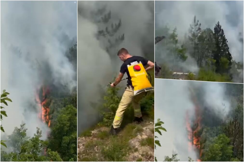 BESNI OGROMAN ŠUMSKI POŽAR NA JABLANICI: Jezive scene - Celu dolinu 