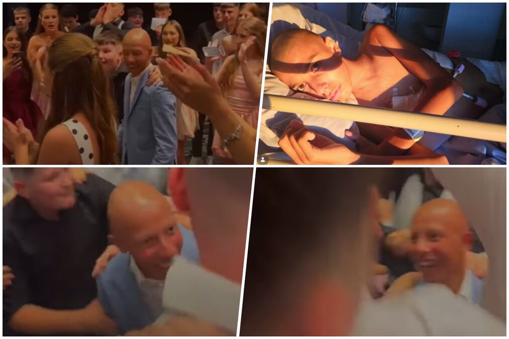 Viktor sa hemoterapije došao na malu maturu: Lavovski se bori sa agresivnim tumorom, drugari mu priredili doček za pamćenje (VIDEO) 