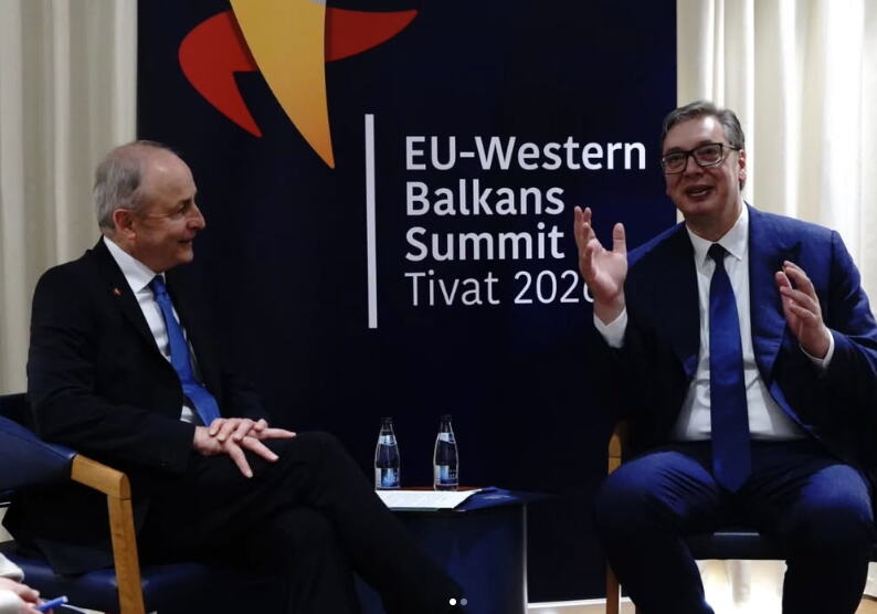 "RAZGOVARALI SMO O PROCESU PROŠIRENJA EU" Predsednik Vučić se sastao sa premijerom Irske: Ukazao sam na posvećenost Srbije ubrzanju reformskog procesa