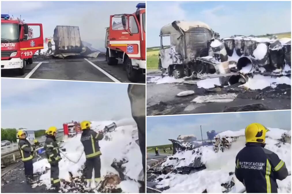 (VIDEO) POGLEDAJTE ŠTA JE OSTALO OD UGLJENISANOG KAMIONA! Dr